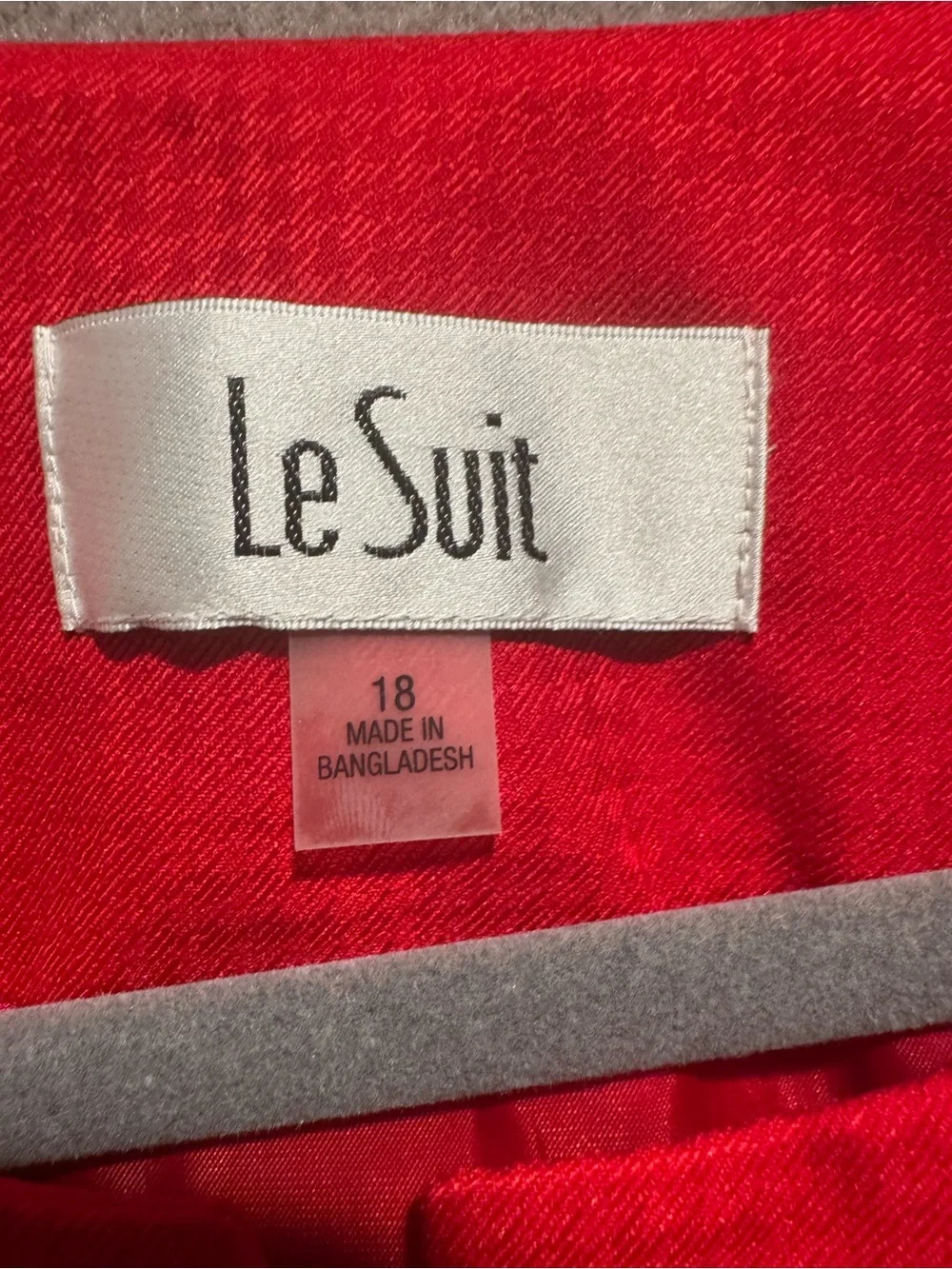 Le Suit Bright Red Skirt Suit Set